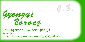 gyongyi borocz business card